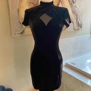 Joseph Ribkoff Brown Stretch Velvet Mini Dress